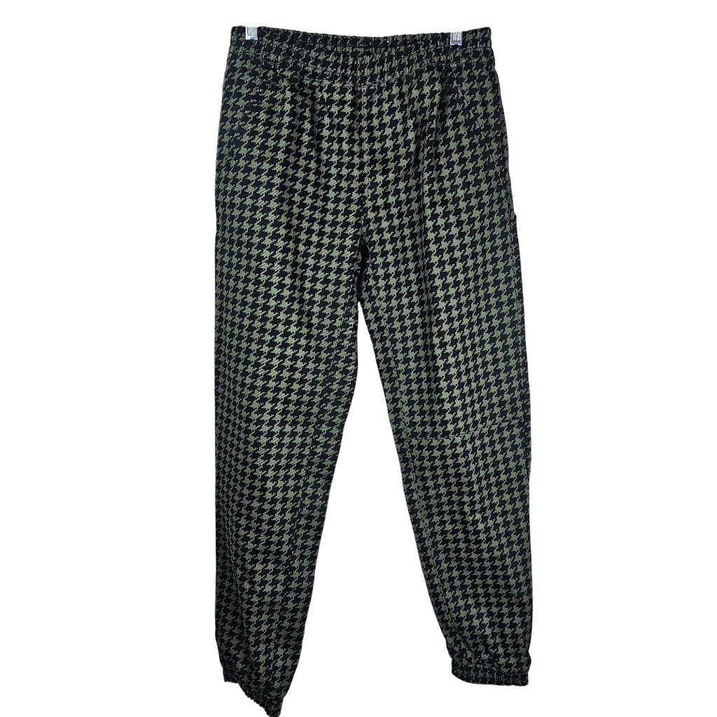 Adidas X Ivy Park Twill Jogger Pants Youth Xl Green Houndstooth Streetwear Nwt